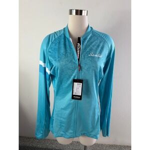 NEW Santic Womens Plus 2XL Cycling Jersey Turquoise Full Zip Long Sleeve